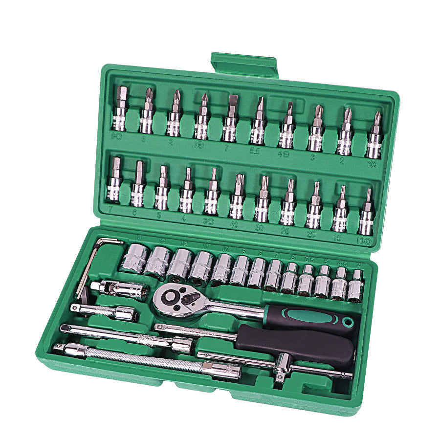 46-Piece Automotive Socket & Ratchet Tool Set