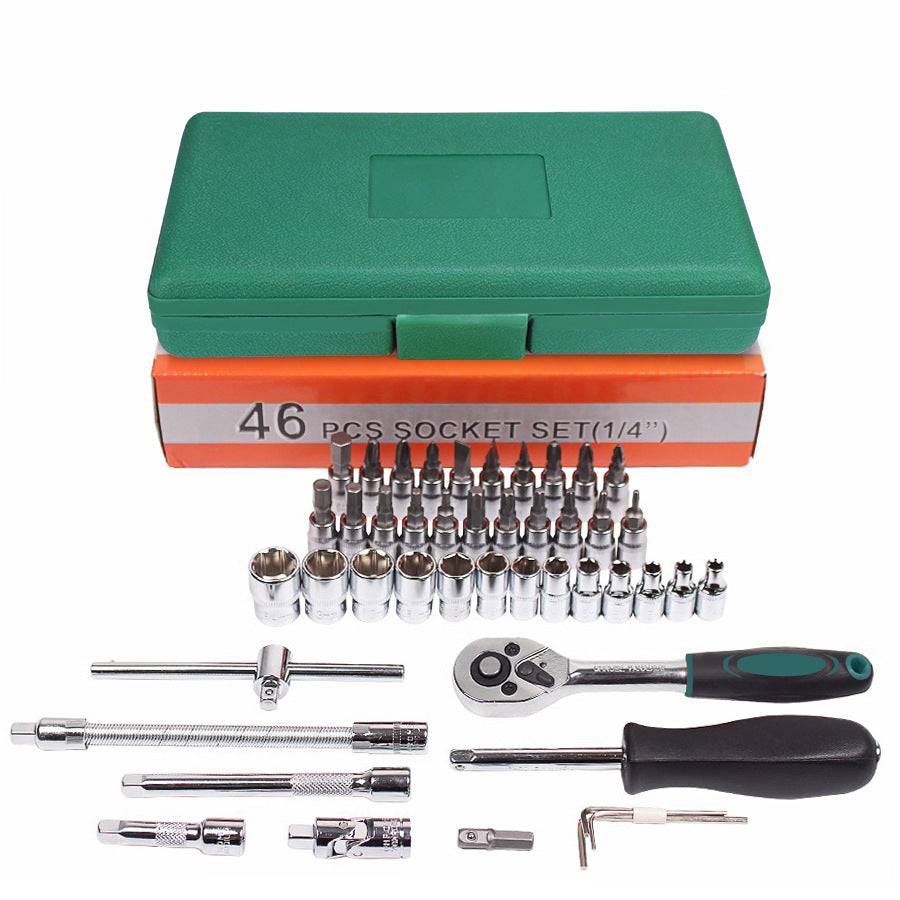 46-Piece Automotive Socket & Ratchet Tool Set