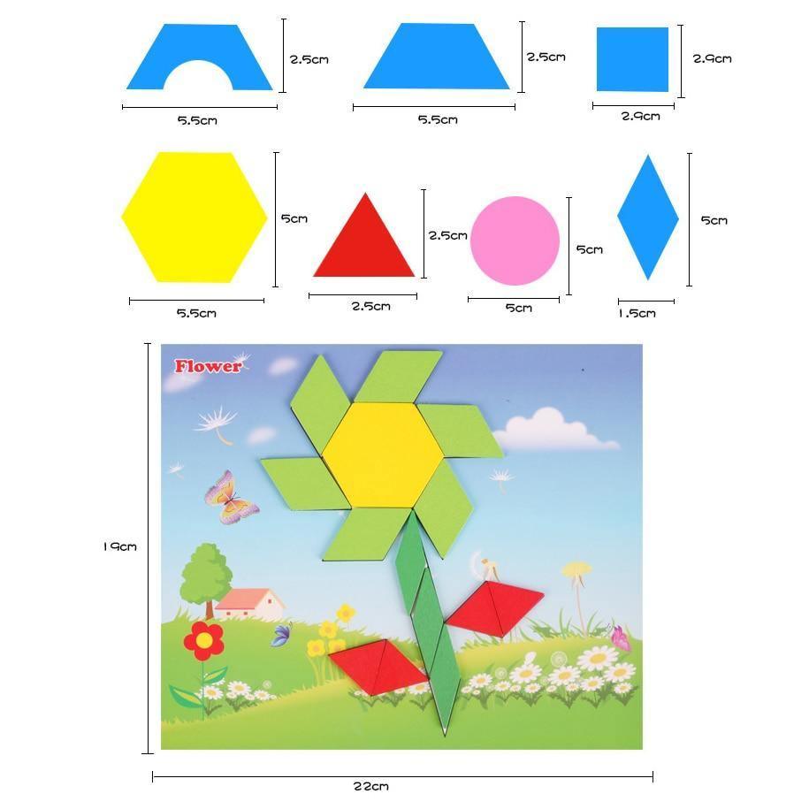 250-Piece Wooden Geometric Puzzle & Learning Set
