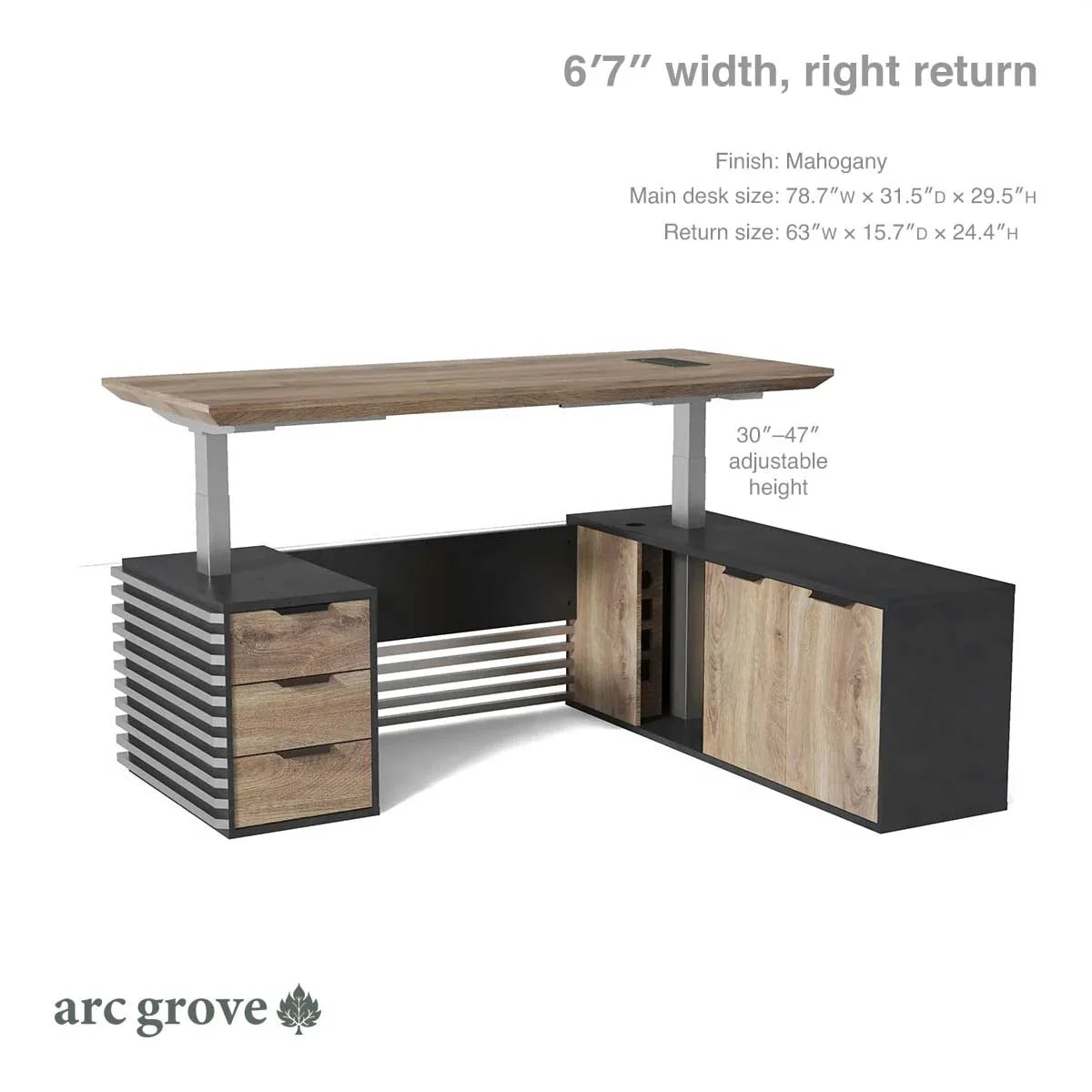 Anderson · L-Shaped Executive Standing Desk, Adjustable Height