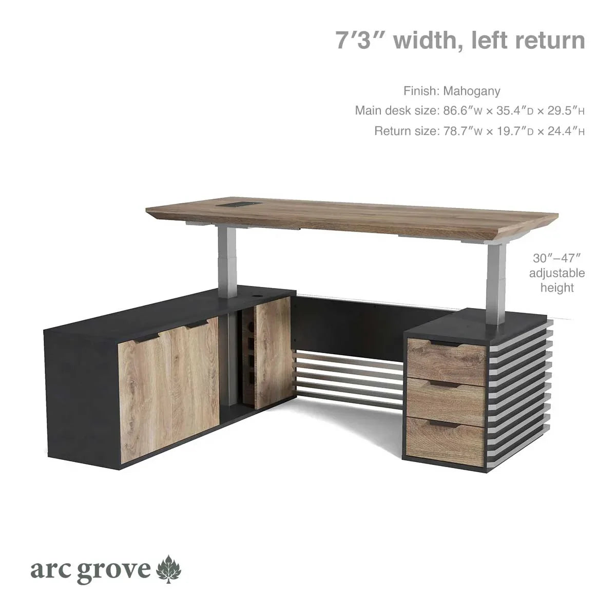 Anderson · L-Shaped Executive Standing Desk, Adjustable Height