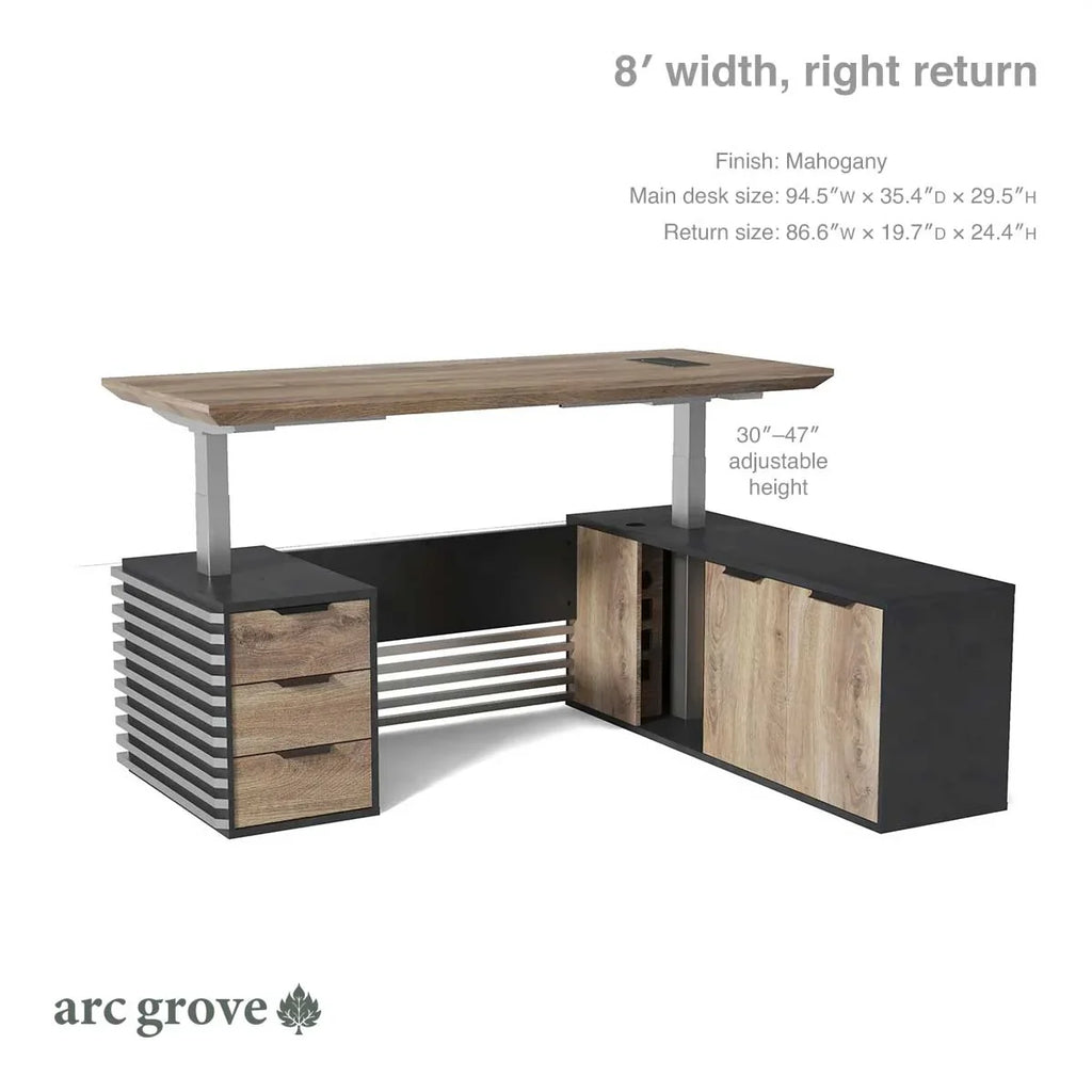 Anderson · L-Shaped Executive Standing Desk, Adjustable Height