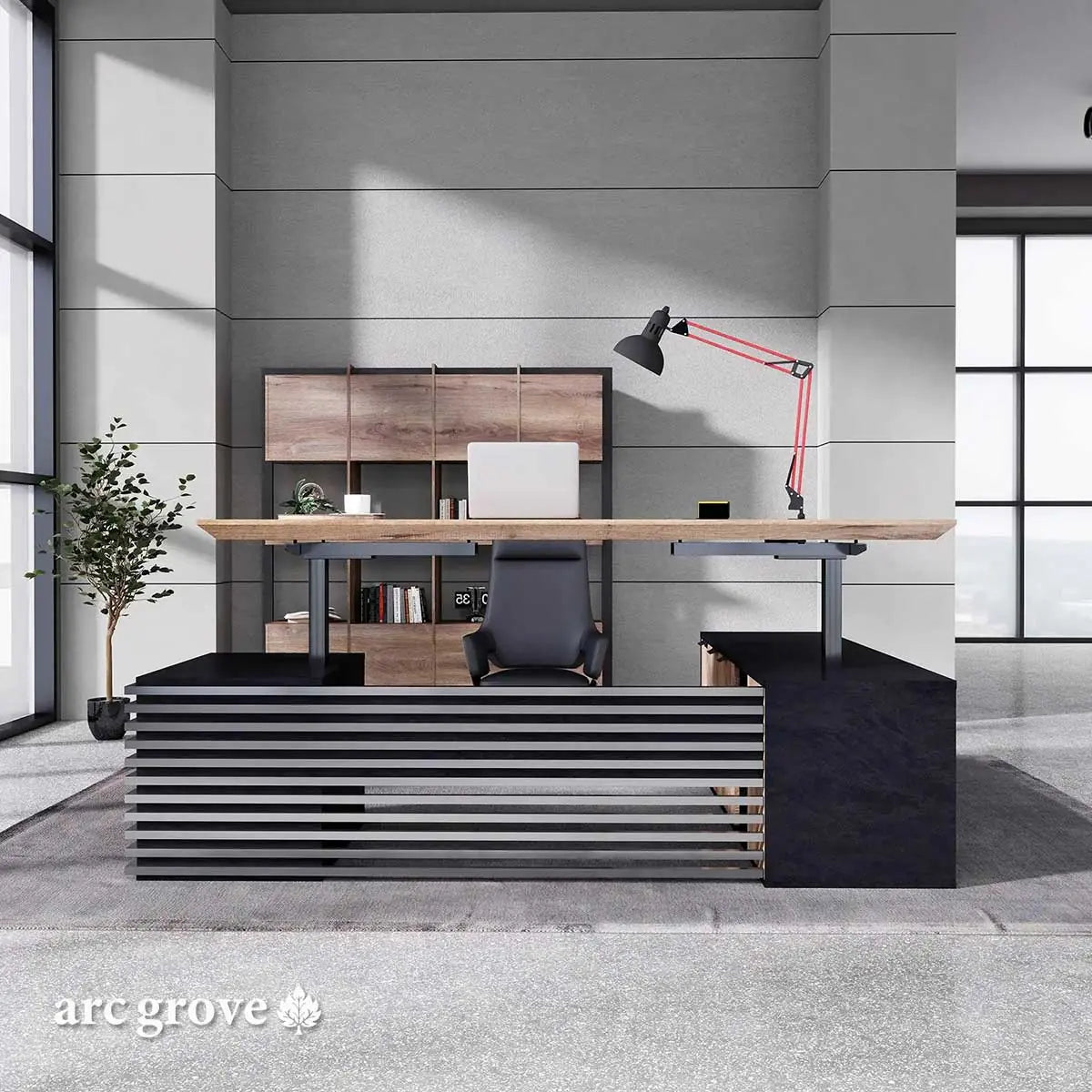 Anderson · L-Shaped Executive Standing Desk, Adjustable Height