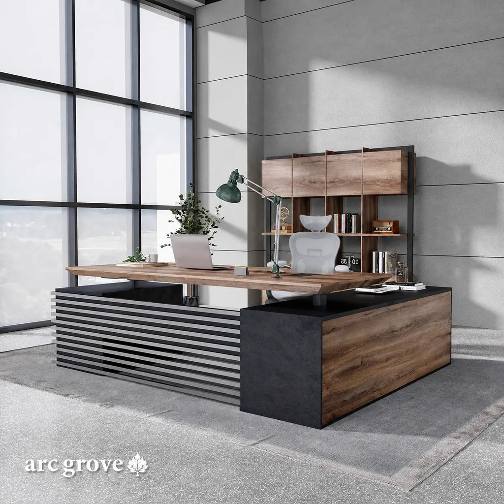 Anderson · L-Shaped Executive Standing Desk, Adjustable Height