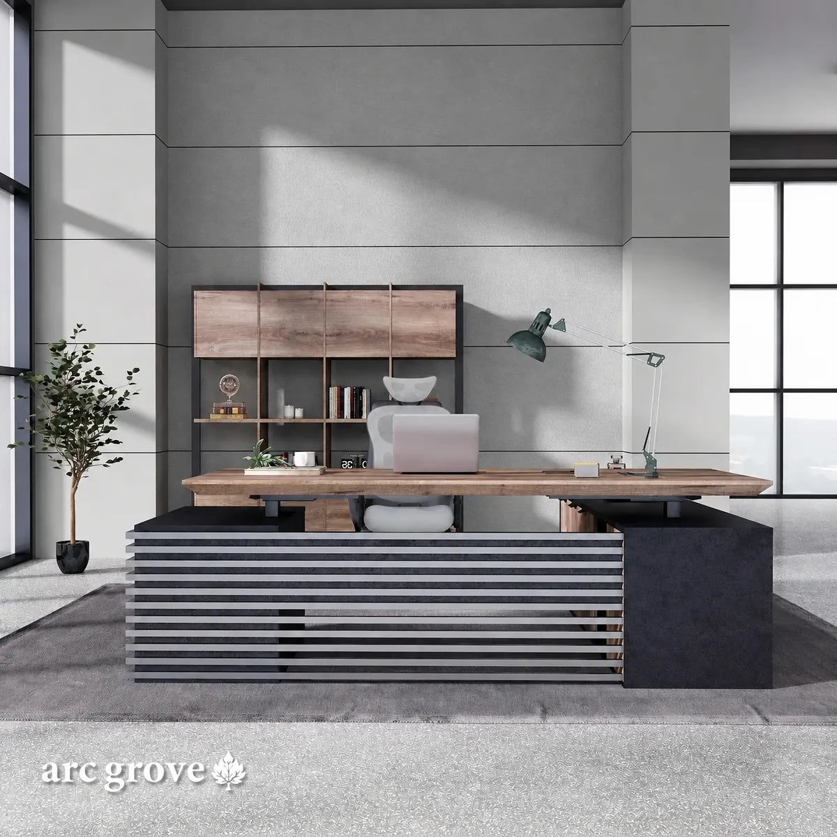 Anderson · L-Shaped Executive Standing Desk, Adjustable Height