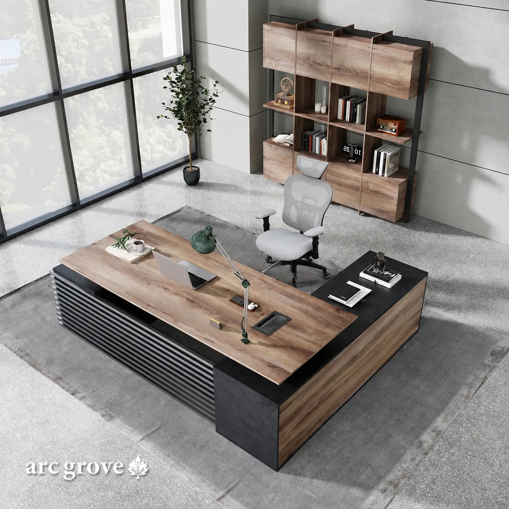 Anderson · L-Shaped Executive Standing Desk, Adjustable Height