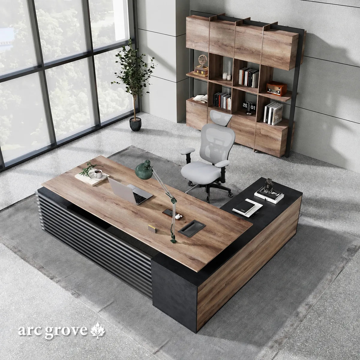 Anderson · L-Shaped Executive Standing Desk, Adjustable Height