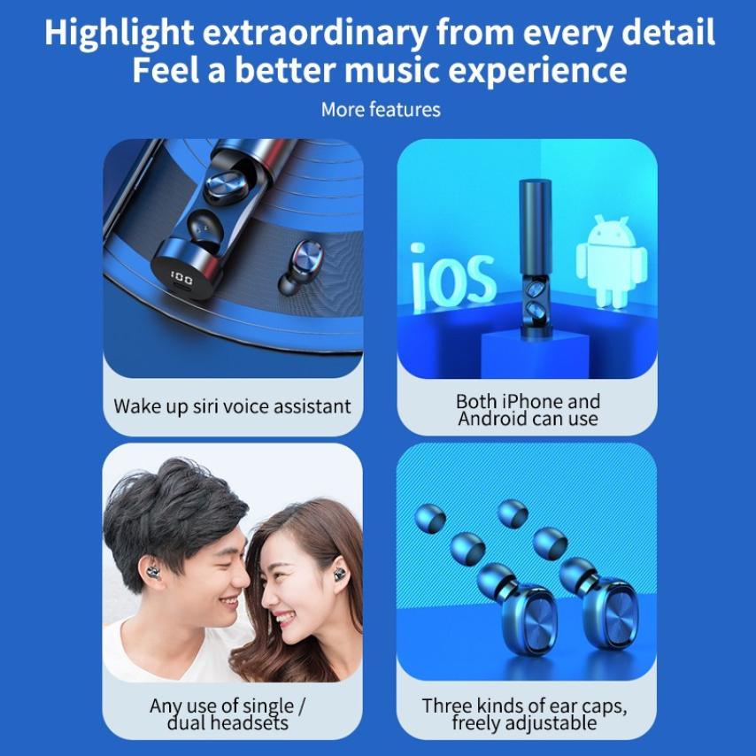 Wireless Bluetooth Earbuds with Microphone & Touch Controls